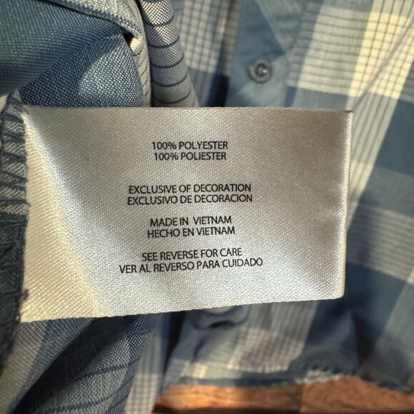 Orvis Classic Shirt XL Men’s Blue Plaid Short Sleeve Button Up Hiking Outdoor - Picture 7 of 8